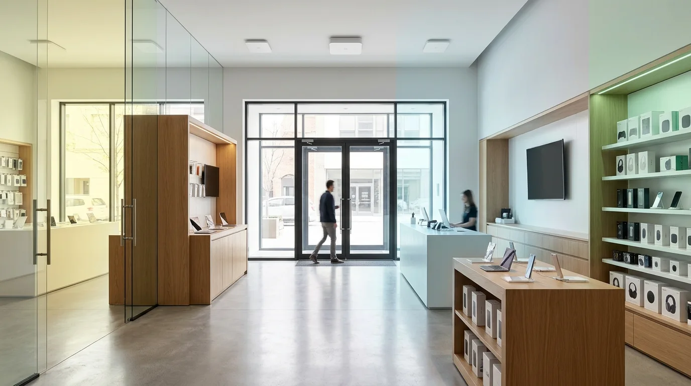 RFID as EAS als System aus Overhead-Erkennung, relevanten Store-Zonen und Kassenprozess